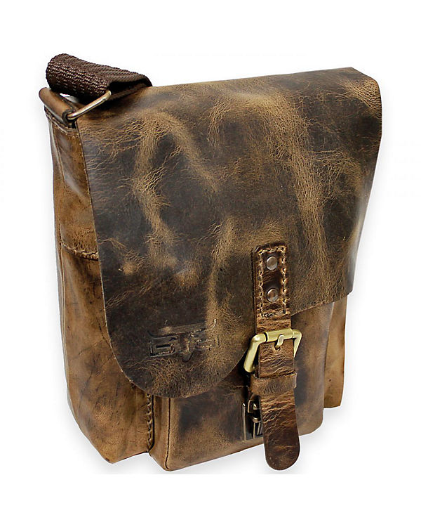 Mika Lederwaren Handtasche Umhängetasche Leder 20 cm