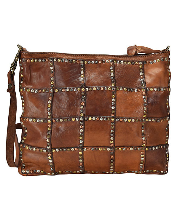Campomaggi Patchwork Umhängetasche Leder 29 cm