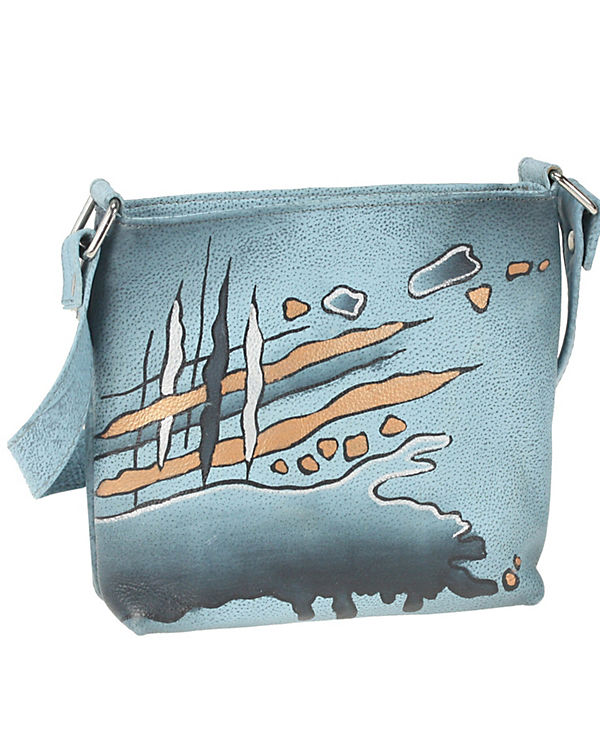 GreenLand NATURE Art + Craft Umhängetasche Leder 20 cm