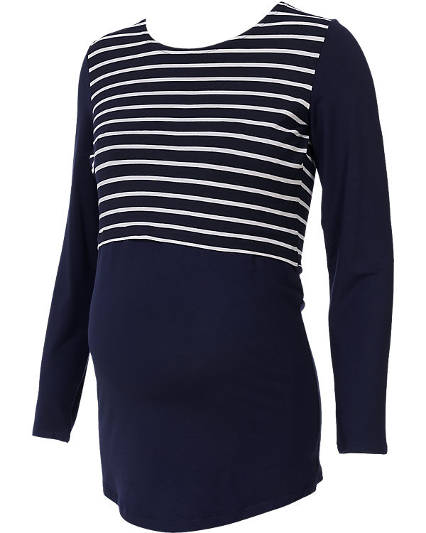 Stilllangarmshirt Catelyn, blau+weiß