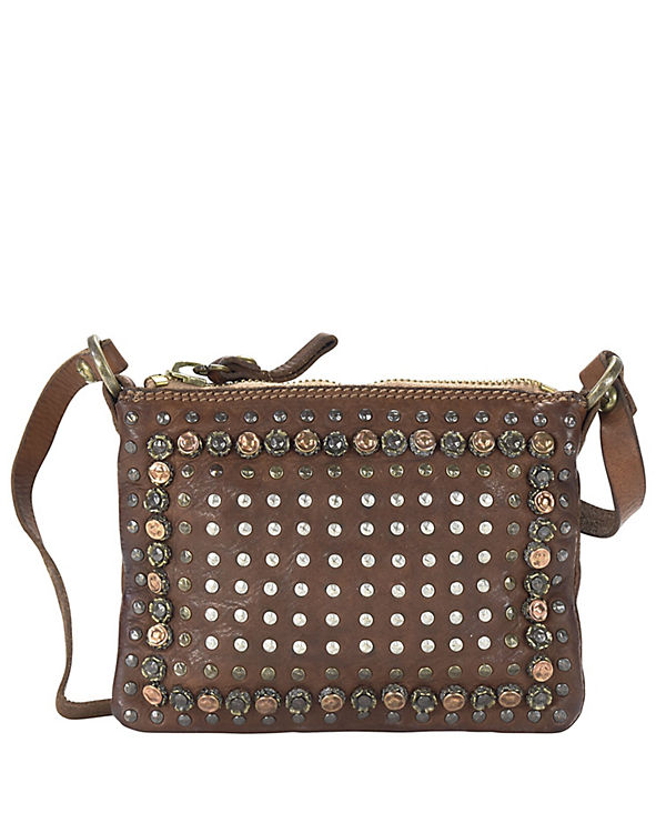 Campomaggi Borchie Con Fiore Umhängetasche Leder 19 cm