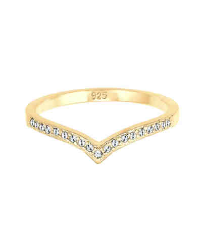 Elli Ring V-Form Geo Swarovski® Kristall 925 Sterling Silber 2