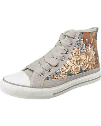 Hilda Toe Cap Sneaker Flower Sequin Sneakers High
