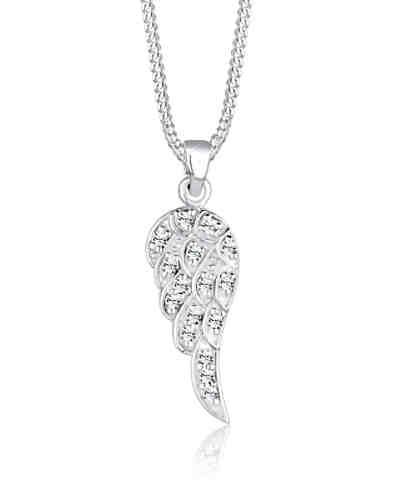 Halskette Flügel Swarovski® Kristalle 925 Sterling Silber