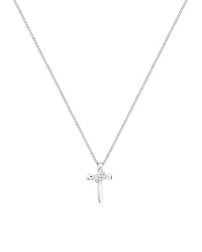 Halskette Kreuz Kommunion Swarovski® Kristalle 925 Silber 2