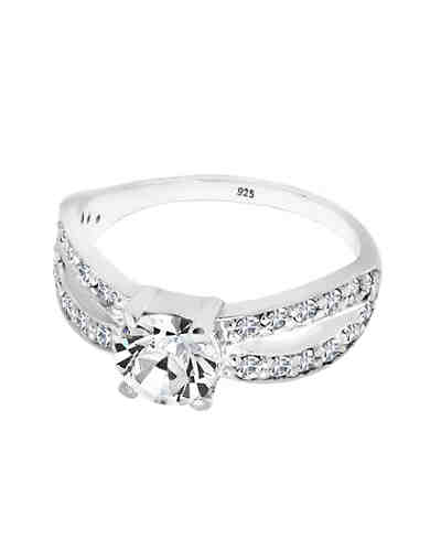 Elli Ring Solitär Swarovski® Kristall 925 Silber 2