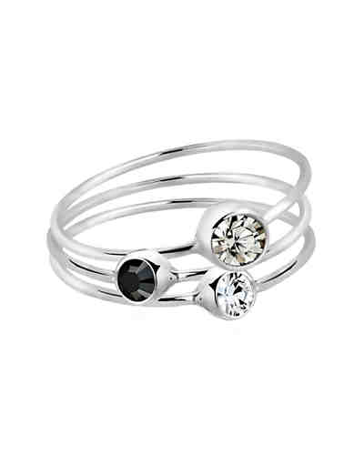 Elli Ring Set Stacking Swarovski® Kristalle Silber 2