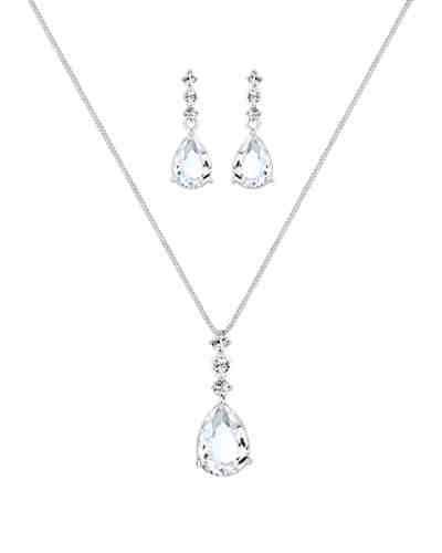Schmuckset Tropfen Swarovski® Kristalle 925 Sterling Silber 2