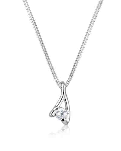Halskette Zirkonia Klassisch 925 Sterling Silber