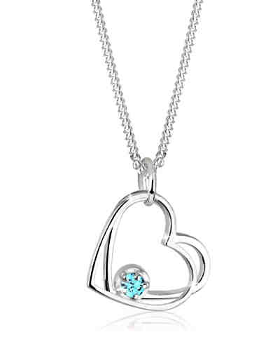 Halskette Herz Swarovski® Kristalle 925 Sterling Silber
