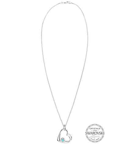 Halskette Herz Swarovski® Kristalle 925 Sterling Silber 2