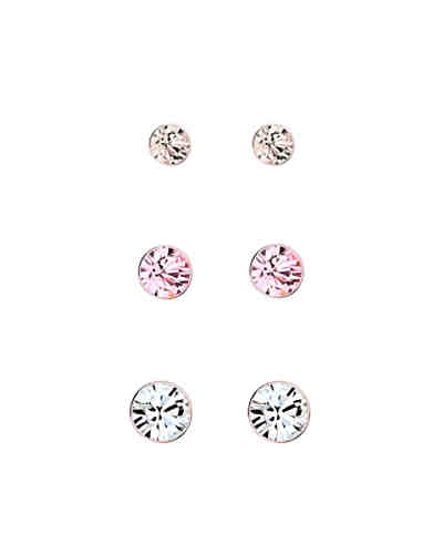 Ohrringe 3er Set Swarovski® Kristalle Basic 925 Silber 2