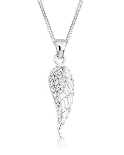 Halskette Flügel Swarovski® Kristalle 925 Sterling Silber