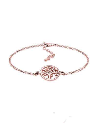 Armband Lebensbaum Kreis Blatt Floral 925 Sterling Silber