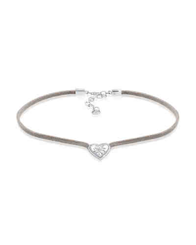 Halskette Choker Wiesn Oktoberfest Herz Edelweiss 925 Silber