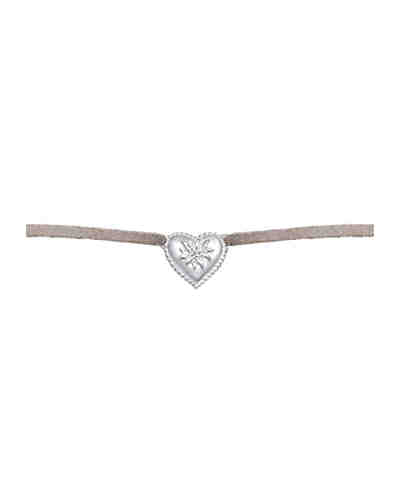 Halskette Choker Wiesn Oktoberfest Herz Edelweiss 925 Silber 2