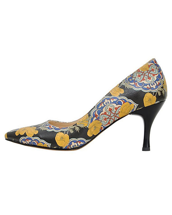Klassische Pumps Tiles and Flowers