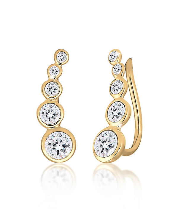 Ohrringe Earcuff Kreis Swarovski® Kristalle 925 Silber