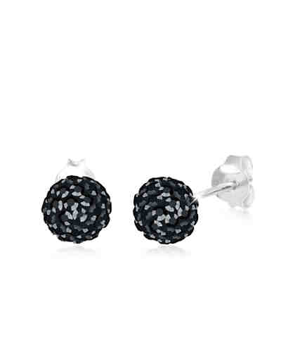 Ohrringe Kugel Swarovski® Kristalle Elegant Funkelnd Silber