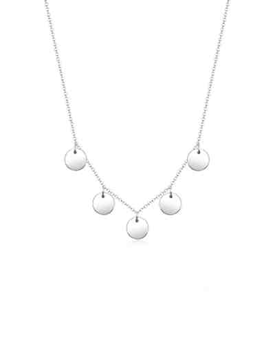 Halskette Kreis Geo Plättchen Minimal 925 Sterling Silber S0101383117 Halsketten