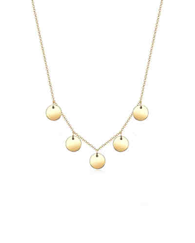 Halskette Kreis Geo Plättchen Minimal 925 Sterling Silber S0101383117 Halsketten