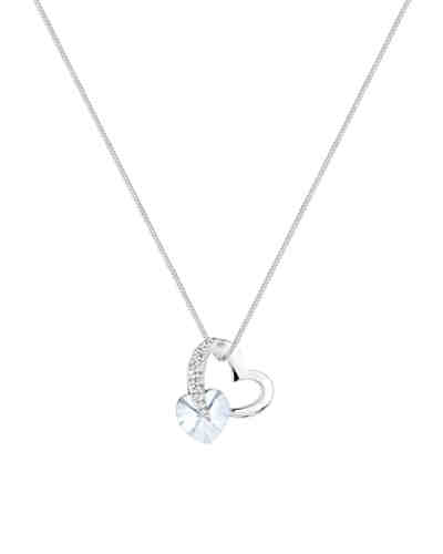 Halskette Herz Love Swarovski® Kristalle 925 Sterling Silber 2