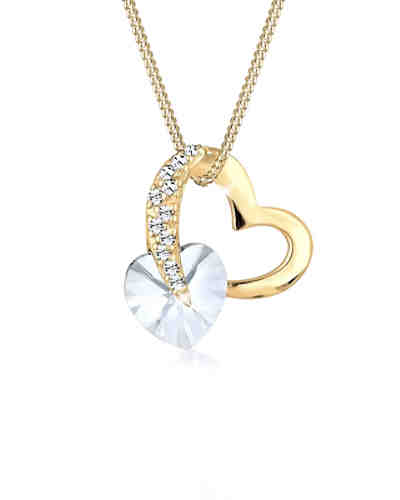 Halskette Herz Love Swarovski® Kristalle 925 Sterling Silber