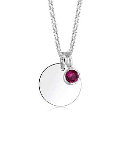 Halskette Geburtsstein Farbe Swarovski® Kristalle 925 Silber