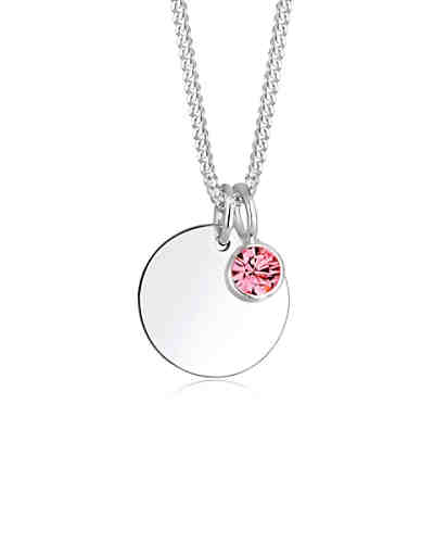 Halskette Geburtsstein Farbe Swarovski® Kristalle 925 Silber