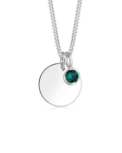 Halskette Geburtsstein Farbe Swarovski® Kristalle 925 Silber