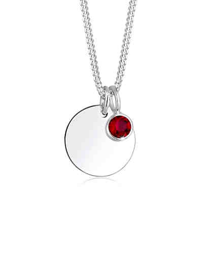 Halskette Geburtsstein Farbe Swarovski® Kristalle 925 Silber