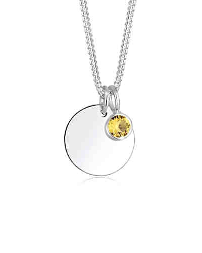 Halskette Geburtsstein Farbe Swarovski® Kristalle 925 Silber