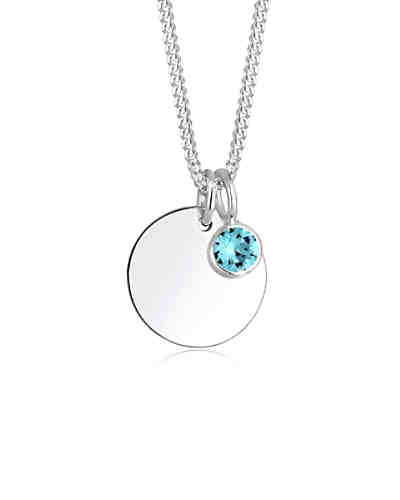 Halskette Geburtsstein Farbe Swarovski® Kristalle 925 Silber