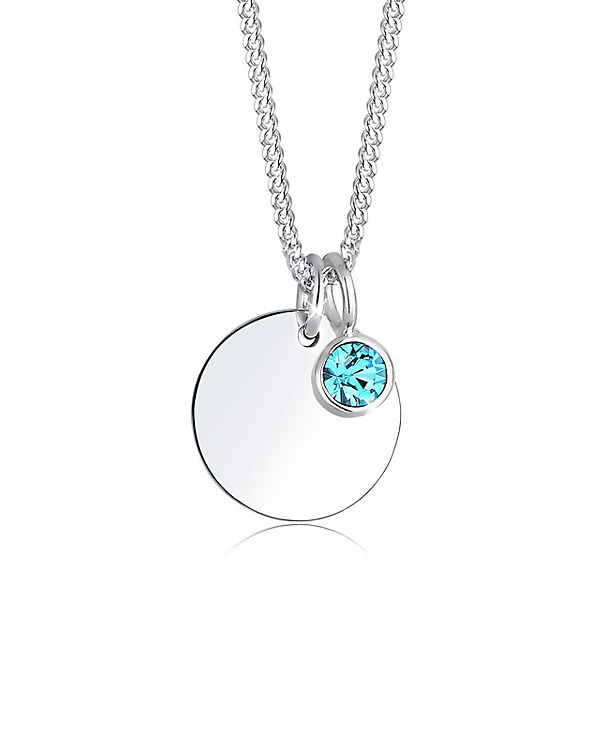 Halskette Geburtsstein Farbe Swarovski® Kristalle 925 Silber