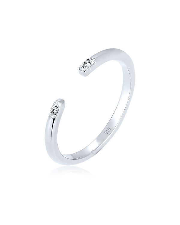 Ring Minimal Geo Swarovski® Kristalle 925 Silber