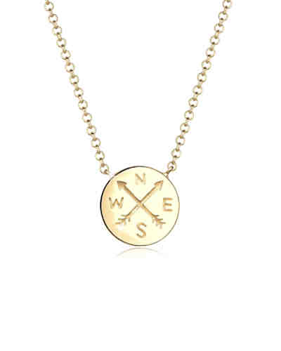 Halskette Kompass Wanderlust Reise Trend 925 Sterling Silber