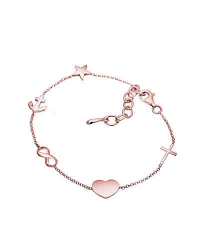 Armband Kreuz Herz Infinity Anker Stern 925 Silber 2
