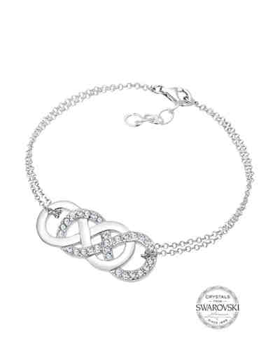 Armband Infinity Liebe Swarovski® Kristalle 925 Silber 2