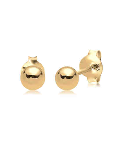 Ohrringe Kugel Geo Basic Minimal Edel Filigran 585 Gelbgold