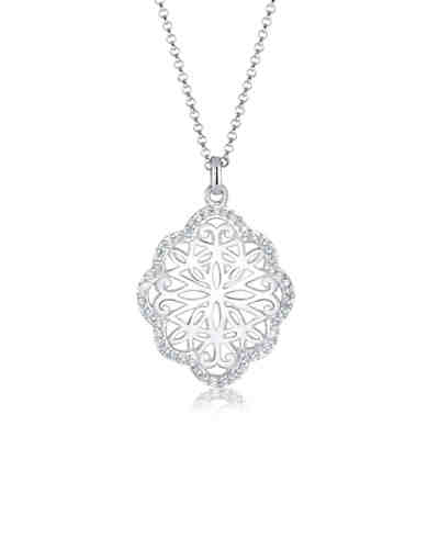Halskette Ornament Floral Swarovski® Kristalle 925 Silber