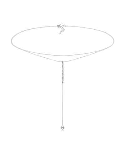 Halskette Y-Kette Solitär Swarovski® Kristalle 925 Silber