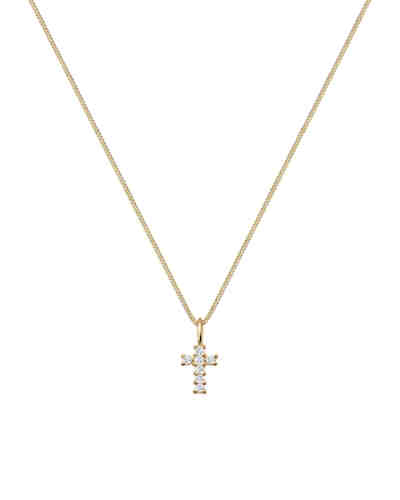 PREMIUM Halskette Kreuz Religion Glaube Symbol Topas 585 Gelbgold 2