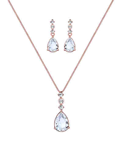 Schmuckset Tropfen Swarovski® Kristalle 925 Sterling Silber 2