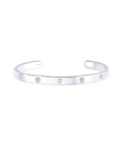 PREMIUM Armband Geo Bangle Kreuz Minimal Zirkonia 925 Silber
