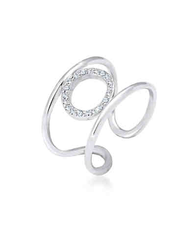 Ring Kreis Geo Swarovski® Kristalle 925 Silber Laren