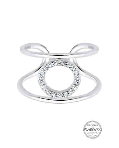 Ring Kreis Geo Swarovski® Kristalle 925 Silber Laren 2