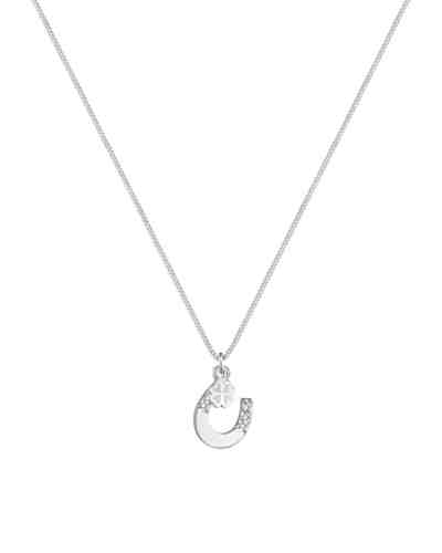 Halskette Hufeisen Kleeblatt Swarovski® Kristall 925 Silber 2