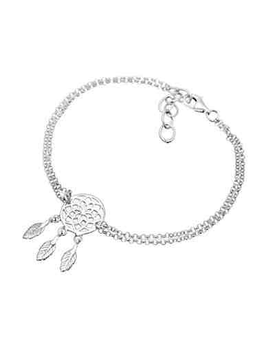Armband Boho Traumfänger Feder 925 Sterling Silber 2
