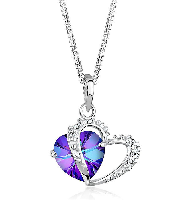 Halskette Herz Symbol Swarovski® Kristalle 925 Silber