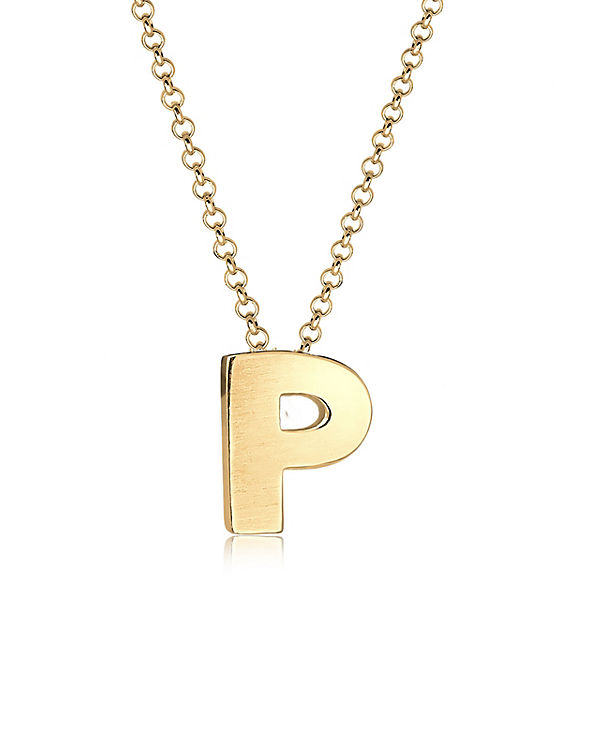Halskette Buchstabe P Initialen Trend Minimal 925 Silber